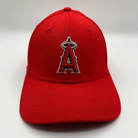 Los Angeles Angels MLB Red New Era 39Thirty Stretch Fitted Hat Mens M/L - Picture 2 of 5